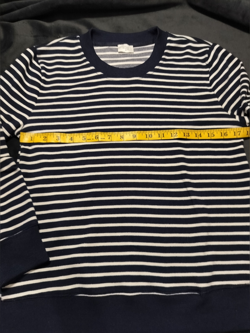 Common Threads Striped Crewneck Sweater - Navy & White - Small (SP) - Picture 3 of 6